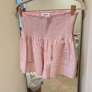Koch Pink Smocked Mini Skirt